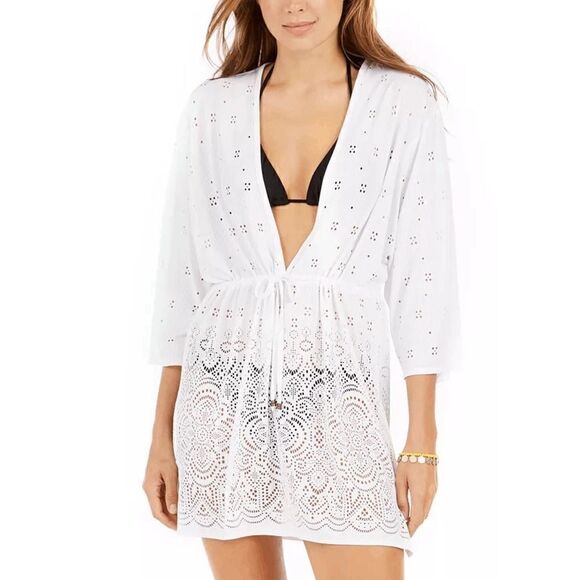 DOTTI Gypsy Gem Crochet Tunic Cover-Up White S #1719-B6 - Picture 1 of 9